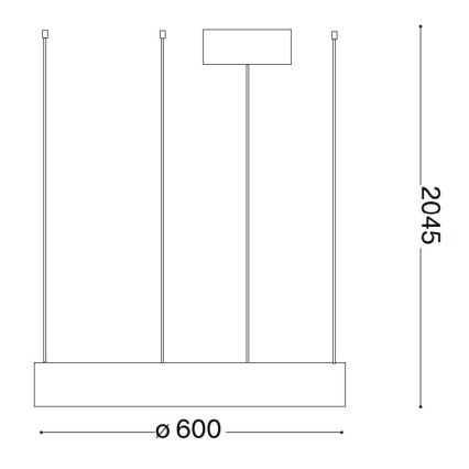 Ideal Lux - LED Luster na lanku ORACLE LED/33W/230V 3000K pr. 60 cm CRI 90 čierna