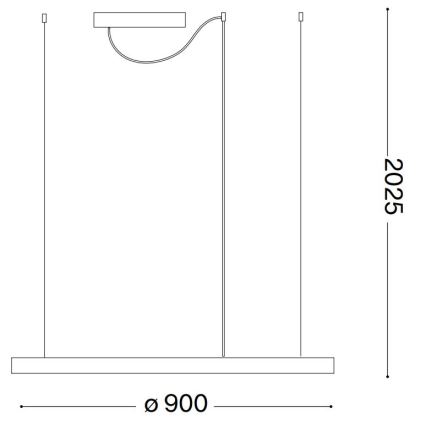 Ideal Lux - LED Luster na lanku ORACLE LED/55W/230V 3000K pr. 90 cm čierna
