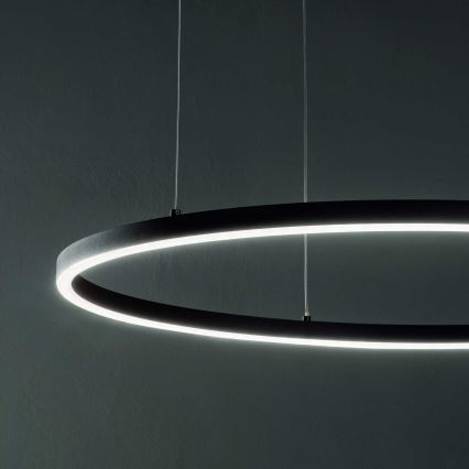 Ideal Lux - LED Luster na lanku ORACLE LED/89W/230V 3000K pr. 150 cm čierna
