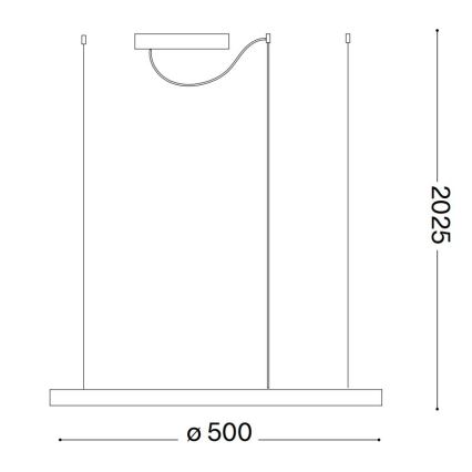 Ideal Lux - LED Stmievateľný luster na lanku ORACLE SLIM LED/29W/230V 3000K pr. 50 cm čierna