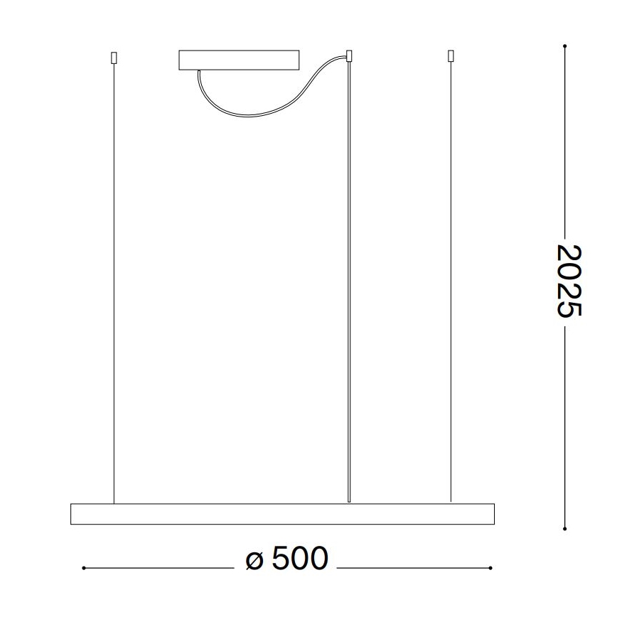 Ideal Lux - LED Stmievateľný luster na lanku ORACLE SLIM LED/29W/230V 3000K pr. 50 cm čierna