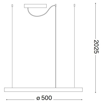 Ideal Lux - LED Luster na lanku ORACLE SLIM LED/32W/230V 4000K pr. 50 cm čierna
