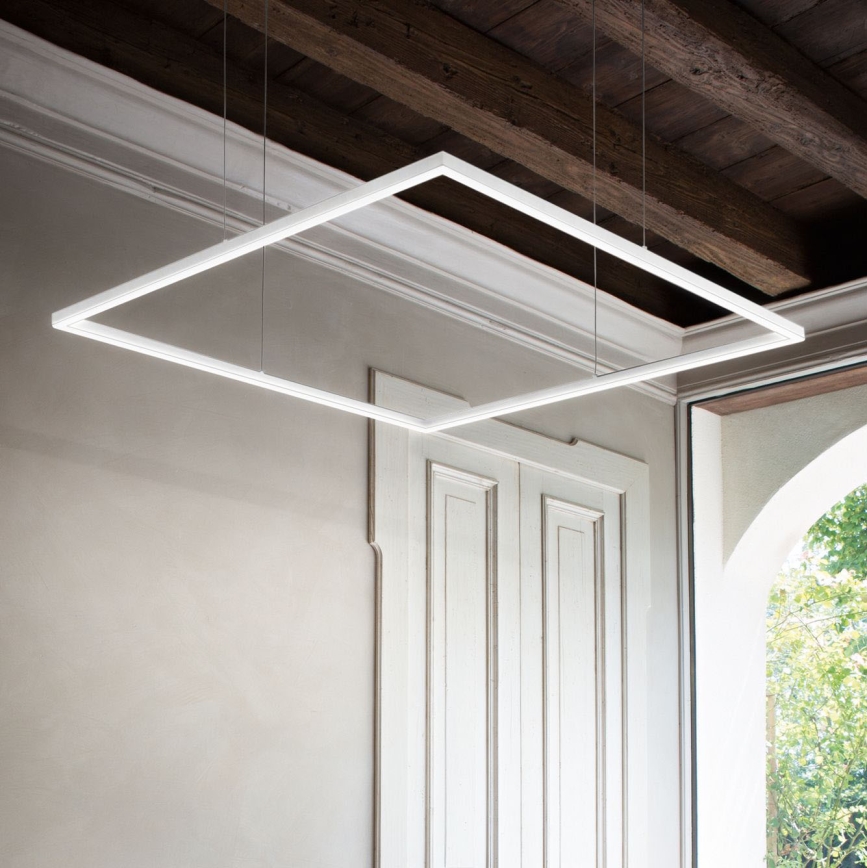 Ideal Lux - LED Luster na lanku ORACLE SLIM LED/33W/230V 3000K 50x50 cm biela