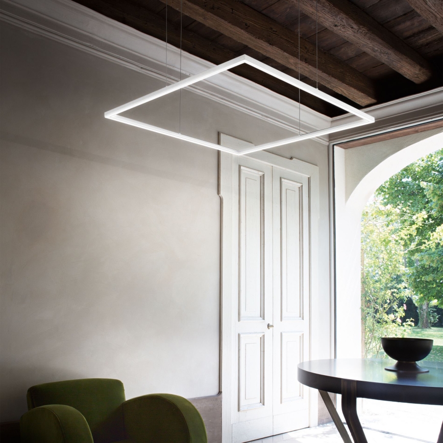 Ideal Lux - LED Luster na lanku ORACLE SLIM LED/33W/230V 3000K 50x50 cm biela