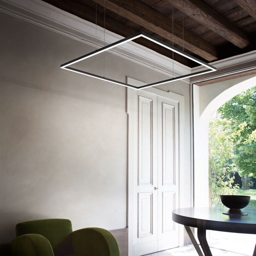 Ideal Lux - LED Luster na lanku ORACLE SLIM LED/33W/230V 3000K 50x50 cm čierna