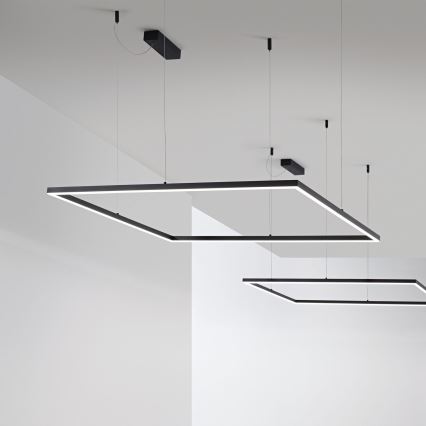 Ideal Lux - LED Luster na lanku ORACLE SLIM LED/33W/230V 3000K 50x50 cm čierna