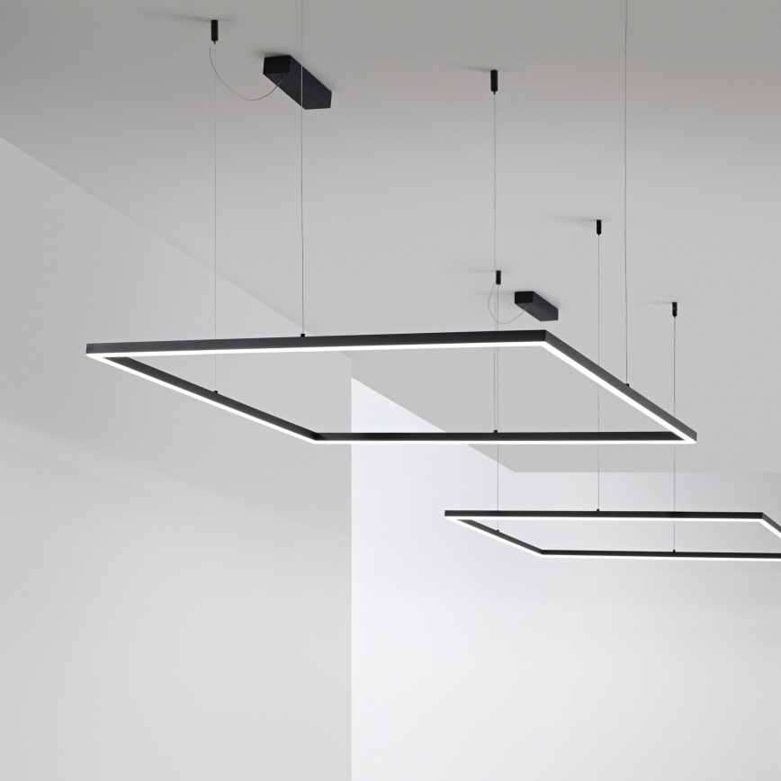 Ideal Lux - LED Luster na lanku ORACLE SLIM LED/33W/230V 3000K 50x50 cm čierna