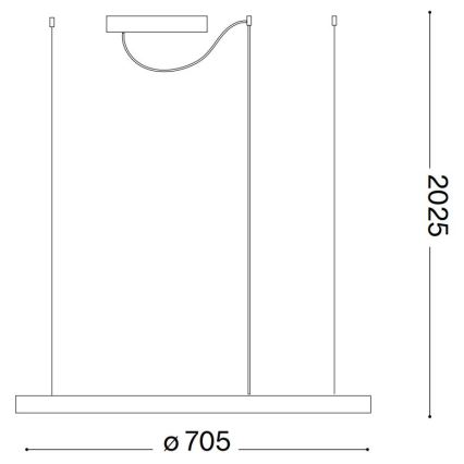 Ideal Lux - LED Luster na lanku ORACLE SLIM LED/38W/230V 3000K pr. 70 cm čierna