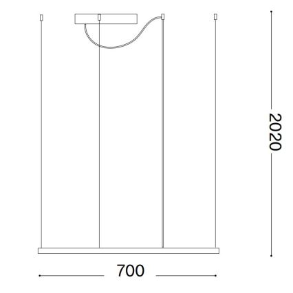 Ideal Lux - LED Luster na lanku ORACLE SLIM LED/41W/230V 3000K 70x70 cm čierna