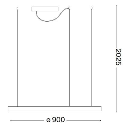 Ideal Lux - LED Luster na lanku ORACLE SLIM LED/53W/230V 2700K pr. 90 cm čierna