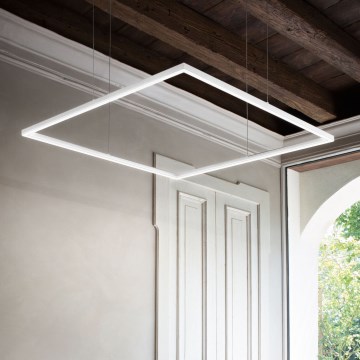 Ideal Lux - LED Luster na lanku ORACLE SLIM LED/53W/230V 3000K 90x90 cm biela