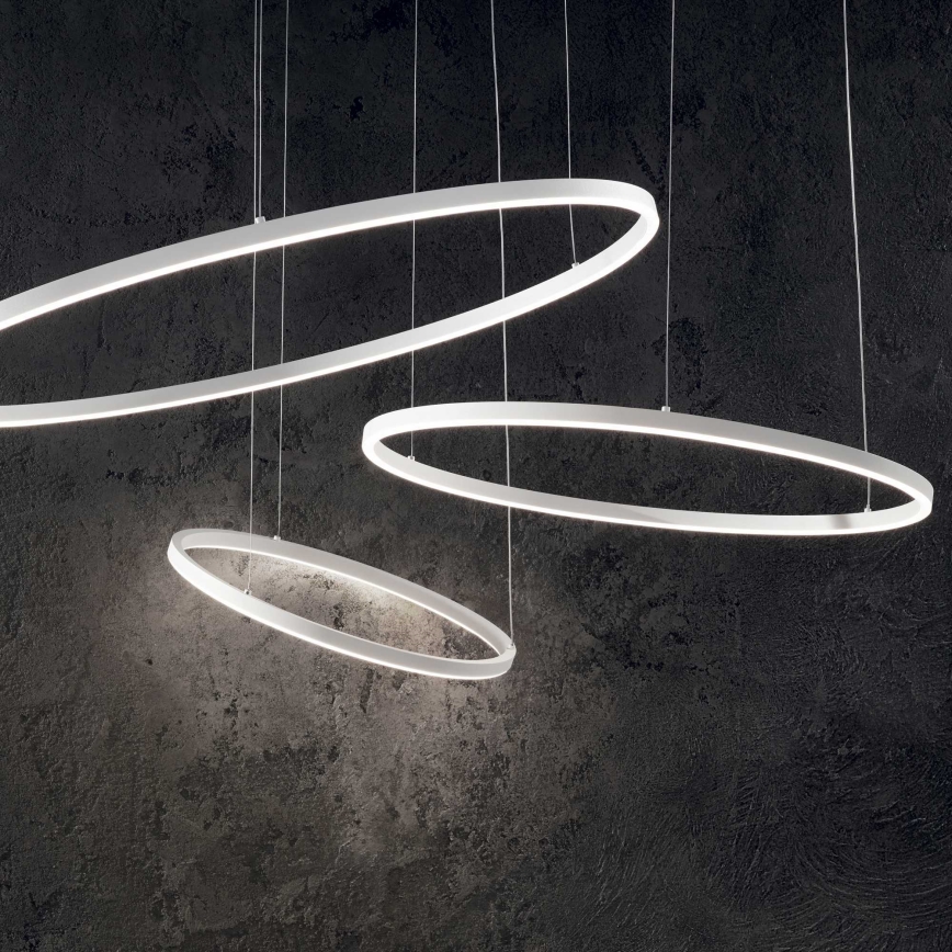 Ideal Lux - LED Stmievateľný luster na lanku ORACLE SLIM LED/76W/230V 3000K pr. 150 cm biela