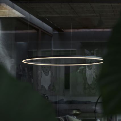 Ideal Lux - LED Stmievateľný luster na lanku ORACLE SLIM LED/76W/230V 3000K pr. 150 cm čierna