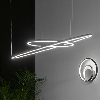 Ideal Lux - LED Stmievateľný luster na lanku ORACLE SLIM LED/76W/230V 3000K pr. 150 cm čierna