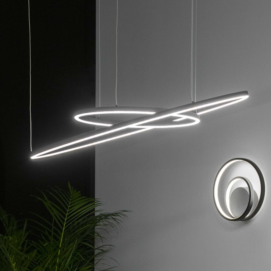 Ideal Lux - LED Stmievateľný luster na lanku ORACLE SLIM LED/76W/230V 3000K pr. 150 cm čierna