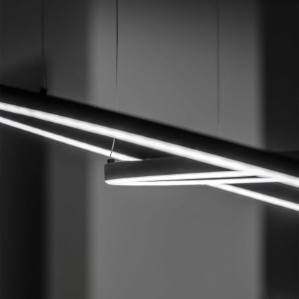 Ideal Lux - LED Stmievateľný luster na lanku ORACLE SLIM LED/76W/230V 3000K pr. 150 cm čierna