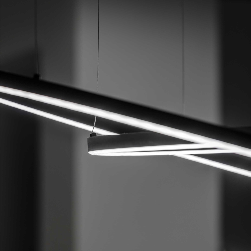 Ideal Lux - LED Stmievateľný luster na lanku ORACLE SLIM LED/76W/230V 3000K pr. 150 cm čierna