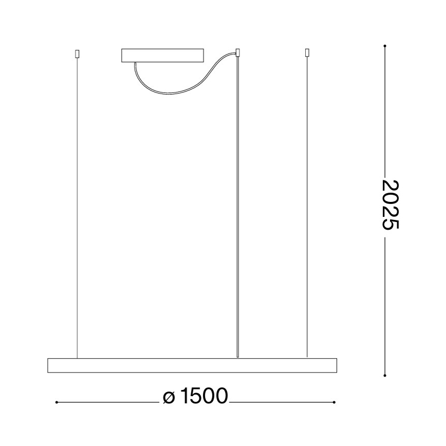Ideal Lux - LED luster na lane ORACLE SLIM LED/81W/230V 3000K CRI 90 pr. 150 cm zlatý