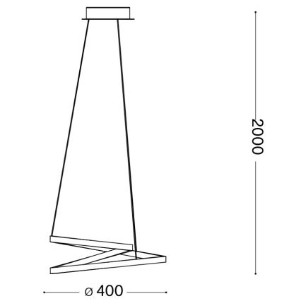 Ideal Lux - LED luster na lanku OZ LED/38W/230V pr. 40 cm CRI 90 zlatý