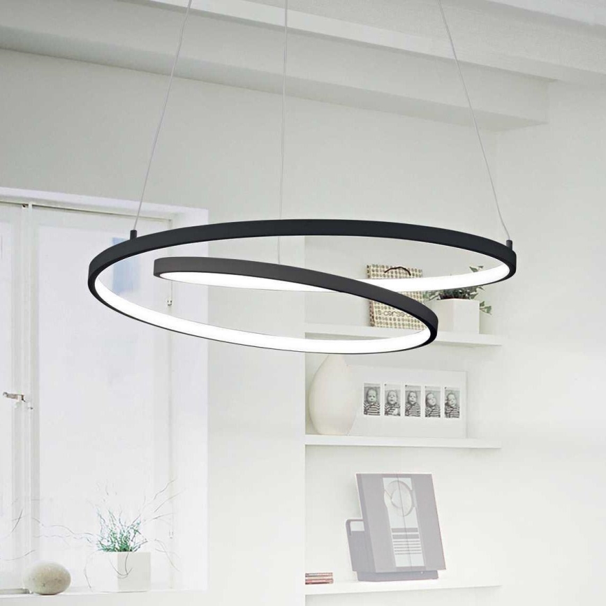 Ideal Lux - LED Luster na lanku OZ LED/52W/230V pr. 80 cm CRI 90 čierna