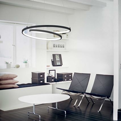 Ideal Lux - LED Luster na lanku OZ LED/52W/230V pr. 80 cm CRI 90 čierna