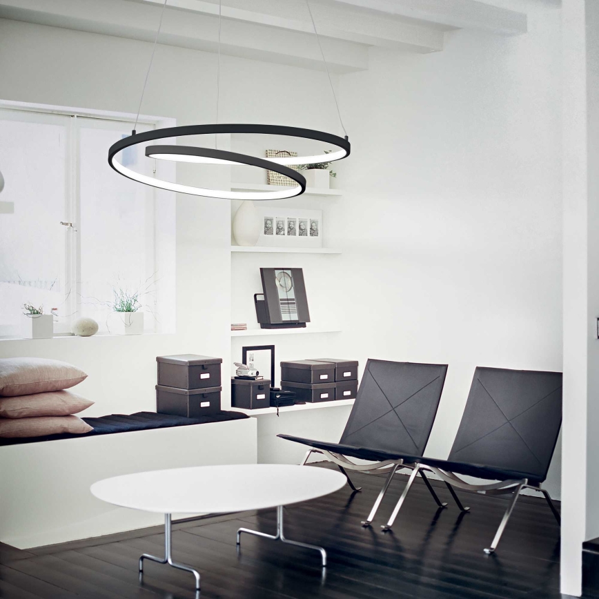 Ideal Lux - LED Luster na lanku OZ LED/52W/230V pr. 80 cm CRI 90 čierna