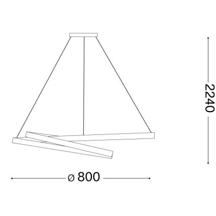 Ideal Lux - LED Luster na lanku OZ LED/52W/230V pr. 80 cm CRI 90 zlatá