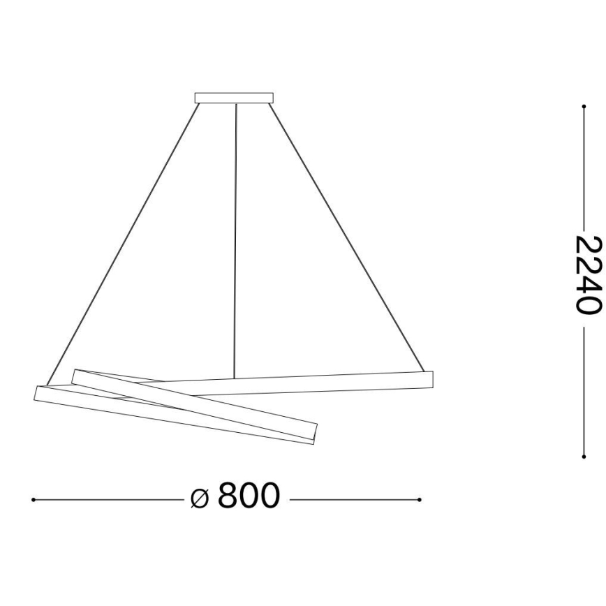 Ideal Lux - LED Luster na lanku OZ LED/52W/230V pr. 80 cm CRI 90 zlatá