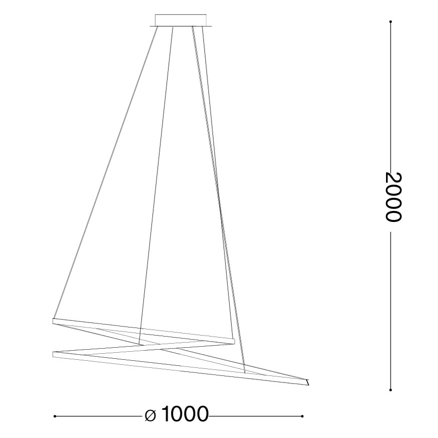 Ideal Lux - LED luster na lanku OZ LED/75W/230V pr. 100 cm CRI 90 zlatý