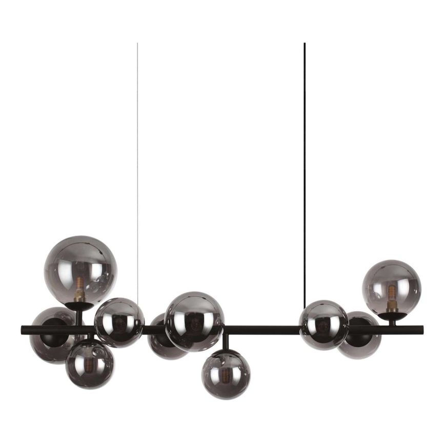 Ideal Lux - LED Luster na lanku PERLAGE 10xG9/3W/230V 81 cm čierna/dymová