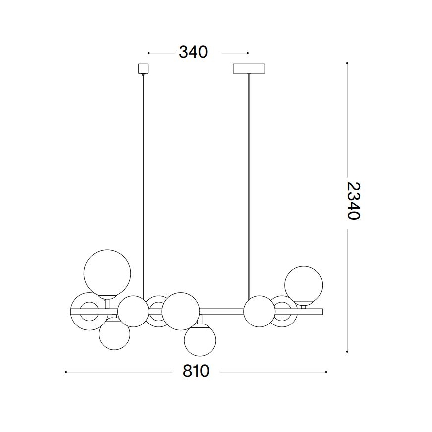 Ideal Lux - LED Luster na lanku PERLAGE 10xG9/3W/230V 81 cm čierna/dymová
