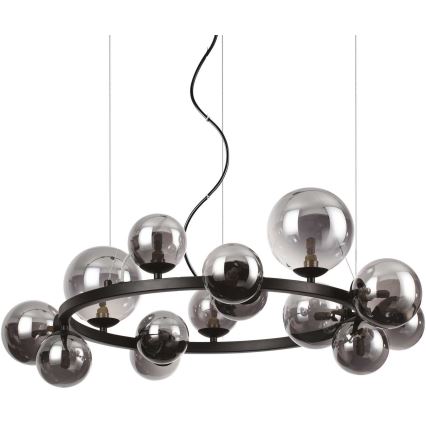 Ideal Lux - LED Luster na lanku PERLAGE 14xG9/3W/230V pr. 85 cm čierna/dymová