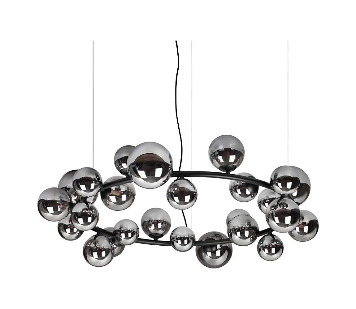 Ideal Lux - LED luster na lanku PERLAGE 25xG9/3W/230V 110 cm čierna/dymová čierna 363387