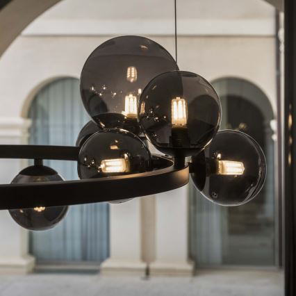 Ideal Lux - LED luster na lanku PERLAGE 25xG9/3W/230V 110 cm čierna/dymová čierna