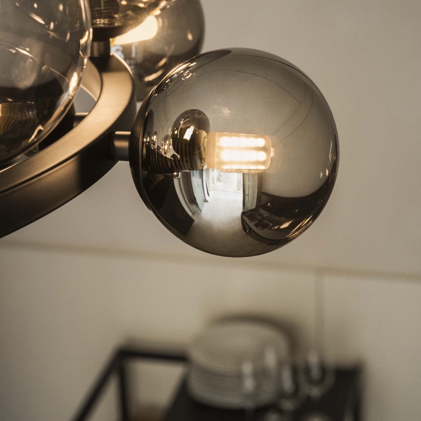 Ideal Lux - LED luster na lanku PERLAGE 25xG9/3W/230V 110 cm čierna/dymová čierna