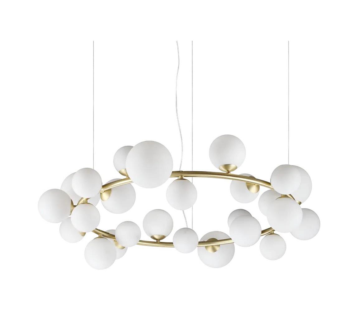 Ideal Lux - LED luster na lanku PERLAGE 25xG9/3W/230V 110 cm zlatá/biela 363370