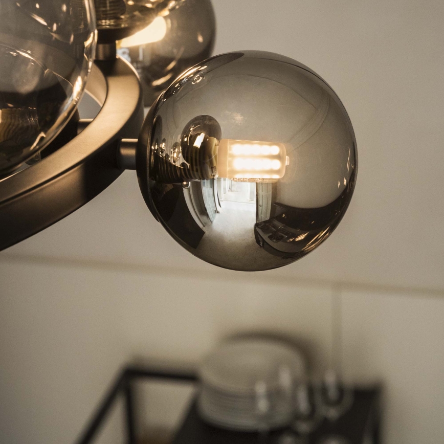 Ideal Lux - LED luster na lane PERLAGE 30xG9/3W/230V 143 cm čierna/dýmová čierna