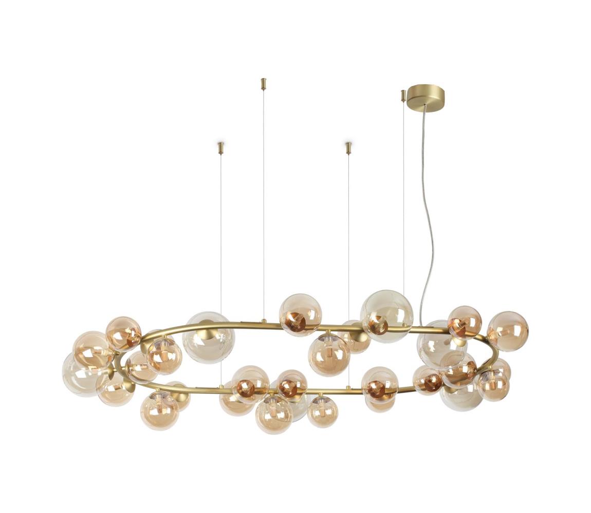 Ideal Lux - LED luster na lanku PERLAGE 30xG9/3W/230V 143 cm zlatá/dymovo-béžová 322780