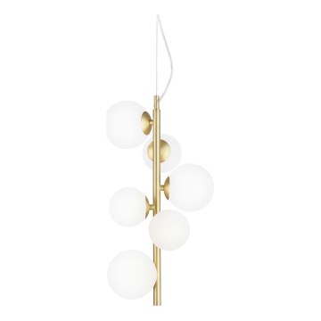 Ideal Lux - LED Luster na lanku PERLAGE 6xG9/3W/230V pr. 26 cm zlatá/biela
