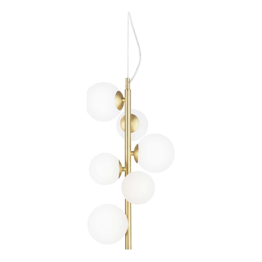 Ideal Lux - LED Luster na lanku PERLAGE 6xG9/3W/230V pr. 26 cm zlatá/biela