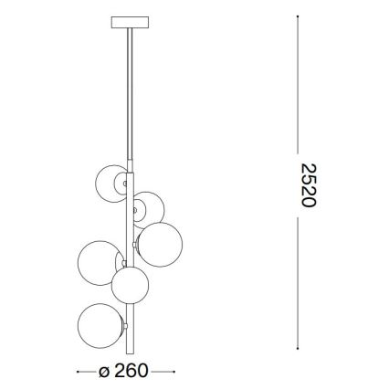Ideal Lux - LED Luster na lanku PERLAGE 6xG9/3W/230V pr. 26 cm zlatá/biela