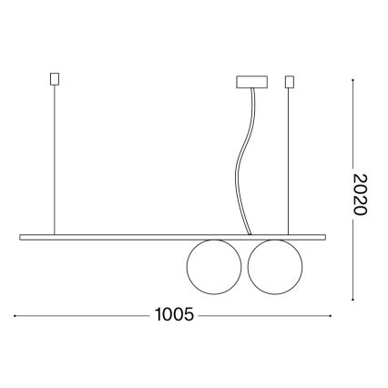 Ideal Lux - LED luster na lanku PERLINE 2xG9/3W/230V zlatá