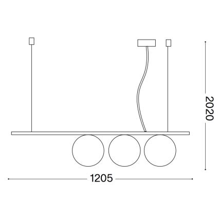 Ideal Lux - LED Luster na lanku PERLINE 3xG9/3W/230V zlatá