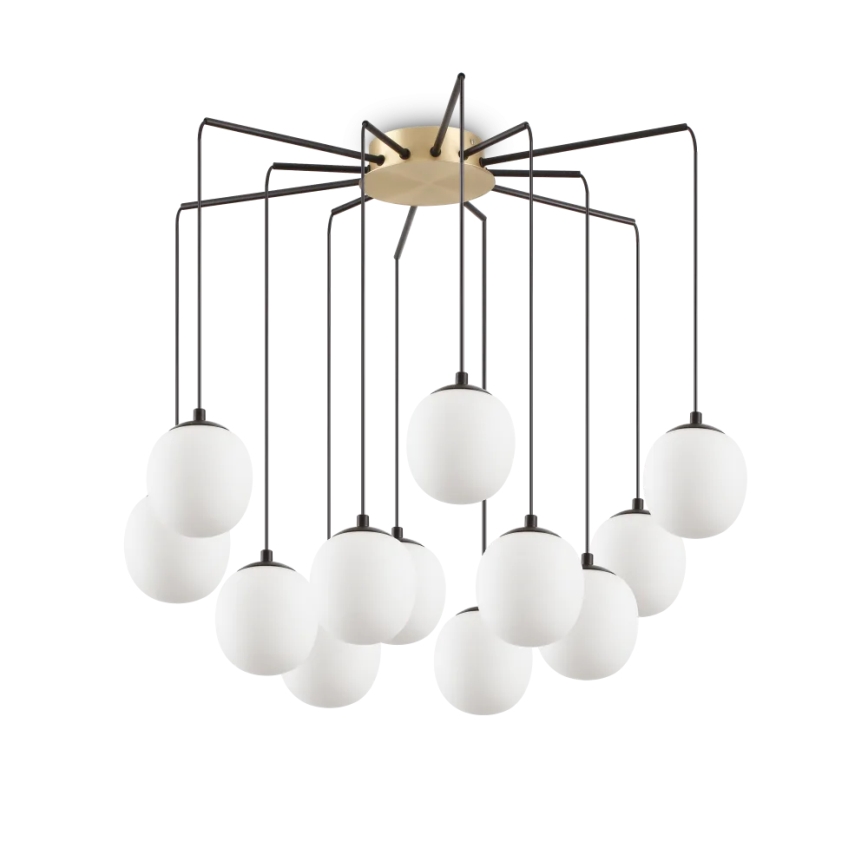 Ideal Lux - LED Luster na lanku RHAPSODY 12xG9/3W/230V mosadz