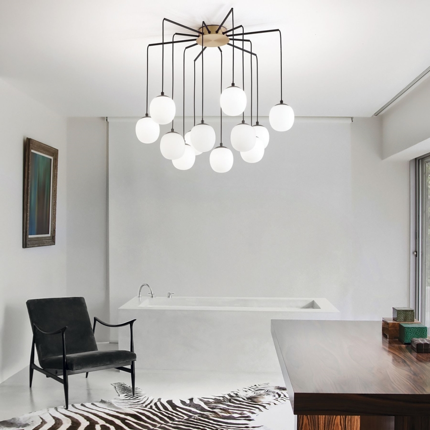 Ideal Lux - LED Luster na lanku RHAPSODY 12xG9/3W/230V mosadz