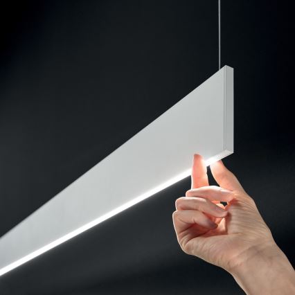 Ideal Lux - LED luster na lanku STEEL LED/24W/230V 3000K CRI 90 120 cm biely
