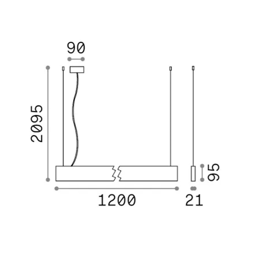 Ideal Lux - LED luster na lanku STEEL LED/29W/230V 4000K CRI 90 120 cm čierny