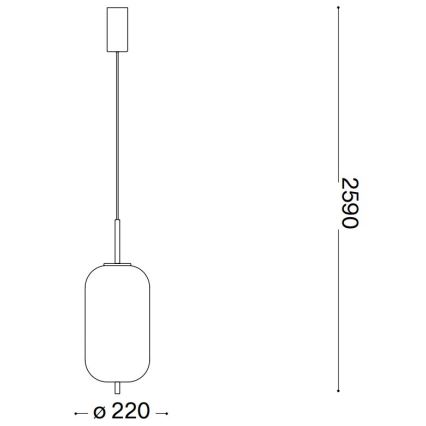 Ideal Lux - LED Luster na lanku UMILE LED/20W/230V pr. 22 cm CRI 90 mosadz/biela