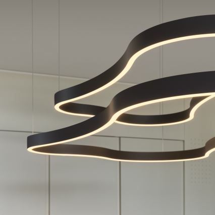 Ideal Lux - LED Luster na lanku WAVES LED/45W/230V CRI 90 čierna