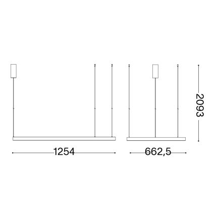 Ideal Lux - LED Luster na lanku WAVES LED/45W/230V CRI 90 mosadz